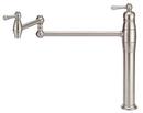 1-Hole Deckmount Pot Filler with Single Lever Handle in Stainless Steel