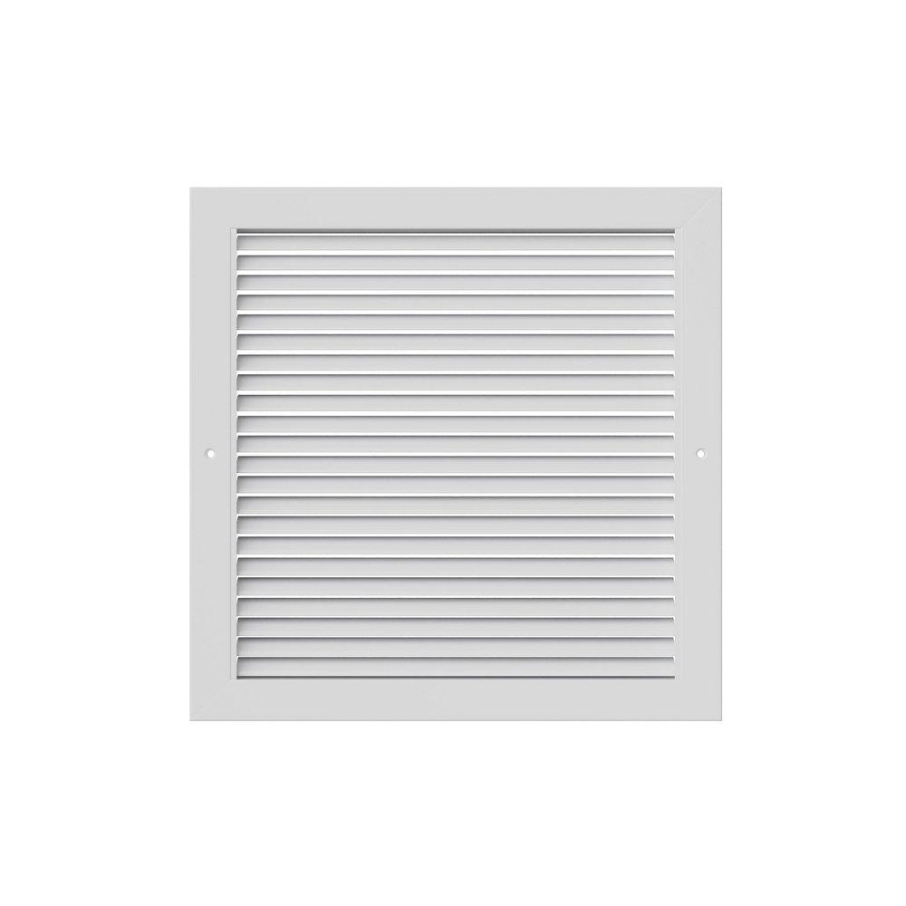 PROSELECT&reg; White 16 in. Aluminum Horizontal Blade Return Grill 