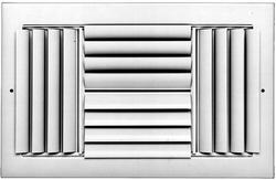 12 x 12 in. 4-Way Aluminum Curved Blade Ceiling & Sidewall Register with Opposed Blade Damper in White