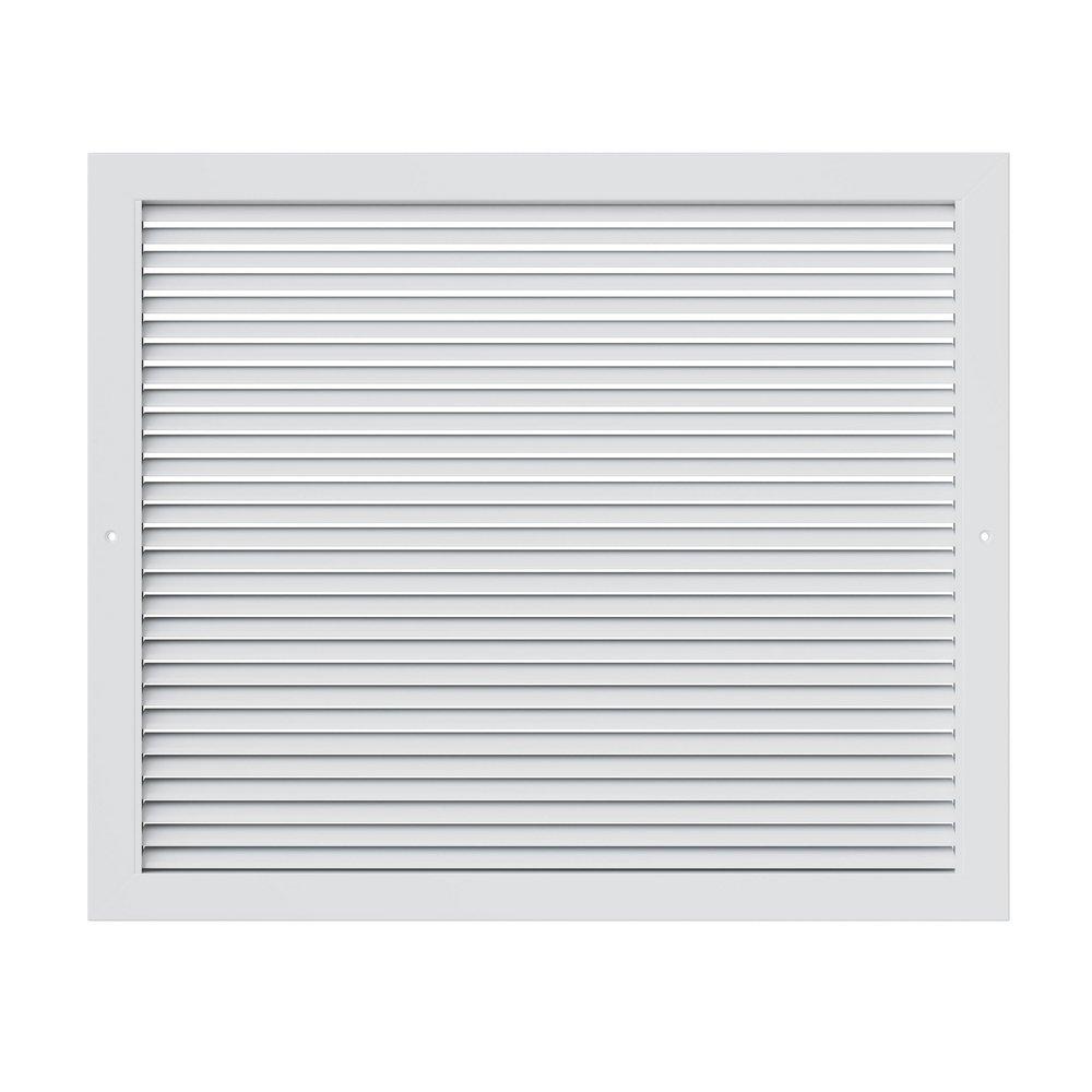 PROSELECT&reg; White 24 in. Aluminum Return Grille with Horizontal Blade 