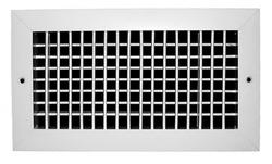 8 x 6 in. Aluminum Vertical/Horizontal Adjustable Sidewall Supply Register with Opposed Blade Damper in White