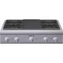 Thermador Stainless Steel 36 in. Cast Iron Natural Gas Rangetop in Stainless Steel 