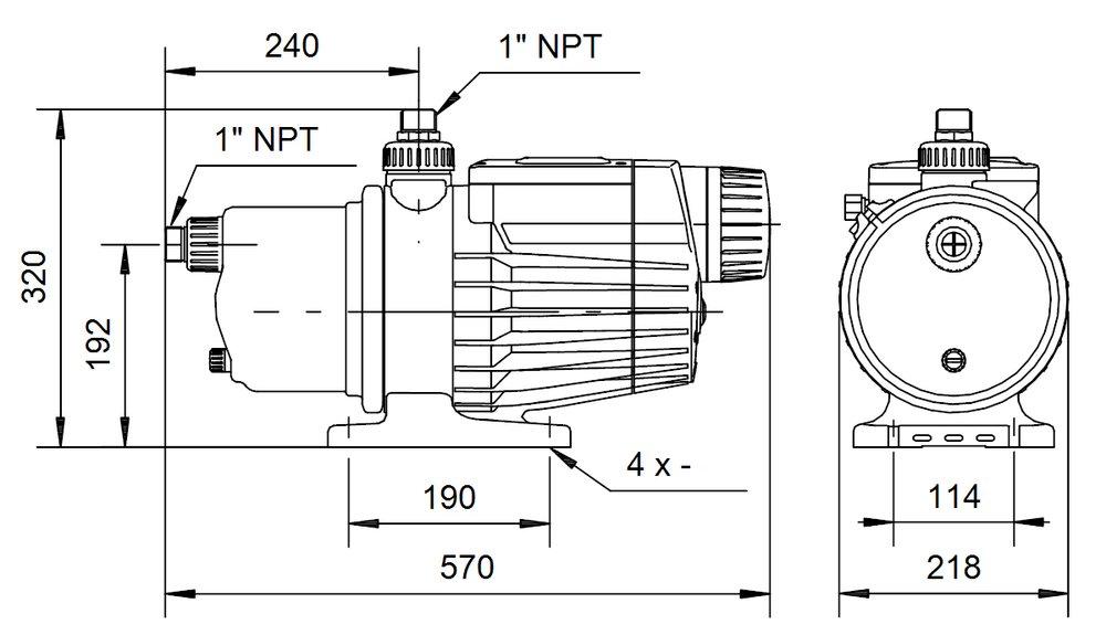Grundfos Black Grounded Water Pump 