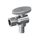 PROFLO&reg; Chrome Plated Barbed x OD Compression Knob Angle Supply Stop Valve in Chrome Plated 