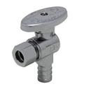 1/2 x 3/8 in. PEX x OD Tube Knob Handle Quarter Turn Angle Supply Stop Valve in Chrome Plated