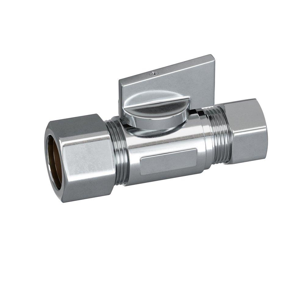 PROFLO® Chrome Plated FIPS x Compression Lever Straight Supply Stop Valve in Chrome Plated 
