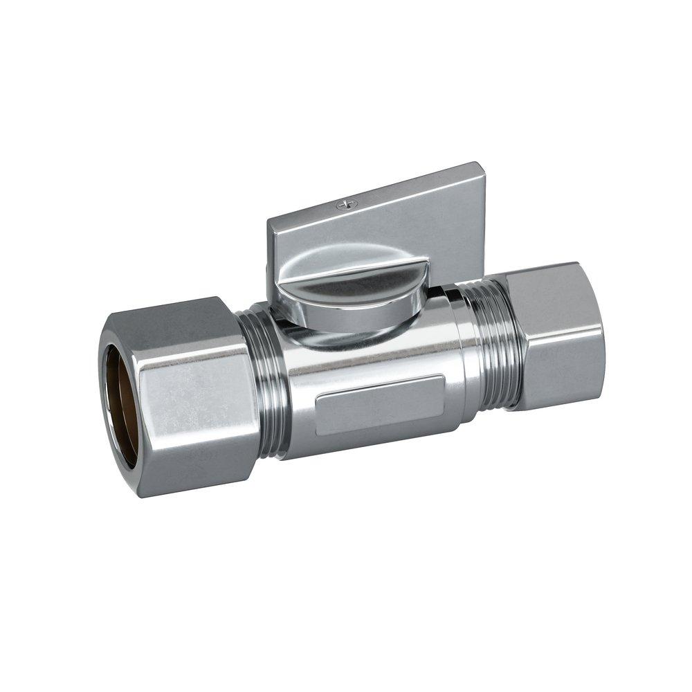 PROFLO® Chrome Plated FIPS x Compression Lever Straight Supply Stop Valve in Chrome Plated 