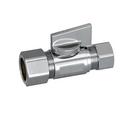 PROFLO&reg; Chrome Plated FIPS x Compression Lever Straight Supply Stop Valve in Chrome Plated 