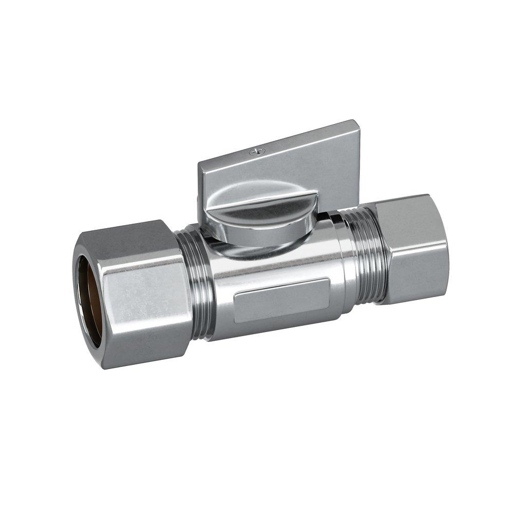 PROFLO&reg; Chrome Plated FIPS x Compression Lever Straight Supply Stop Valve in Chrome Plated 
