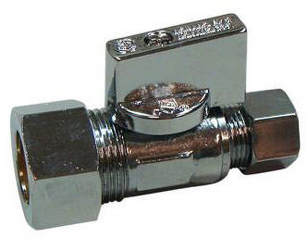 PROFLO® Chrome Plated OD Compression Knob Straight Supply Stop Valve in Chrome Plated 