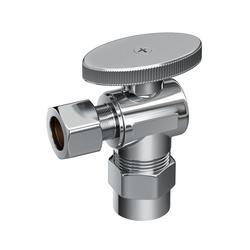 1/2 x 3/8 in. Solvent Weld x Compression Knob Angle Supply Stop Valve in Chrome Plated