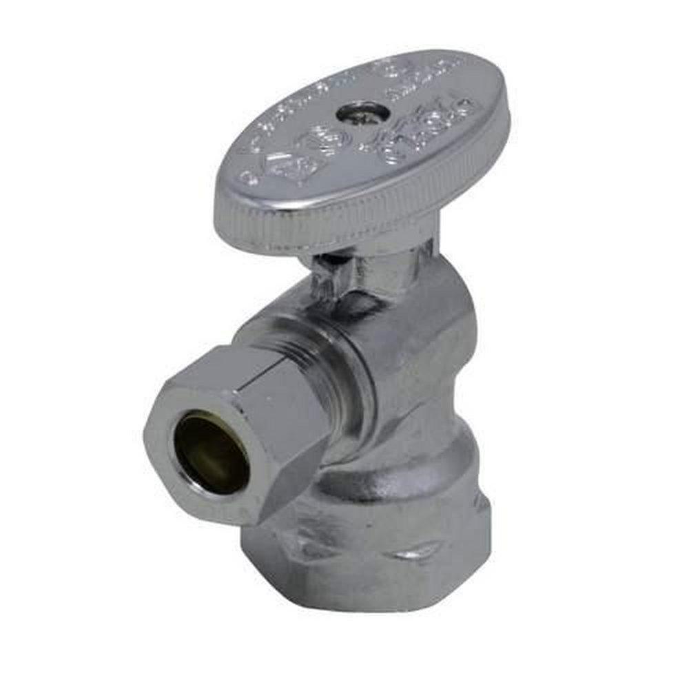 PROFLO® Chrome 1/2 x 3/8 in. Lever Handle Quarter Turn Angle Supply Stop Valve 