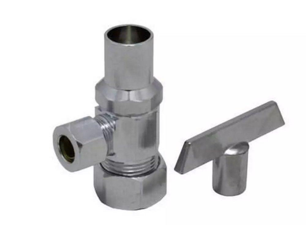PROFLO&reg; Polished Chrome OD Compression Keyed Angle Supply Stop Valve in Polished Chrome 