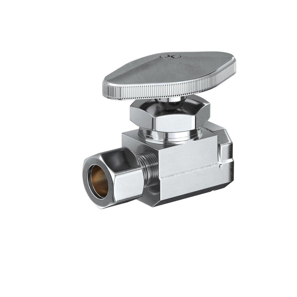 PROFLO&reg; Chrome Plated FIPS x OD Compression Oval Straight Supply Stop Valve in Chrome Plated 