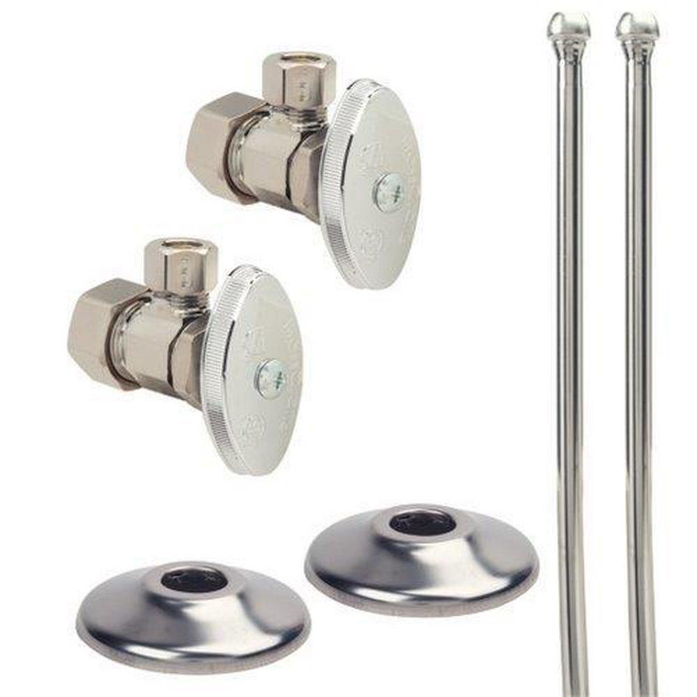 BrassCraft Chrome 1/2 in. Nominal Compact Angle Lavatory Supply Kit 