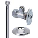 1/2 in x 3/8 in Oval Handle Angle Supply Stop Valve in Chrome Plated
