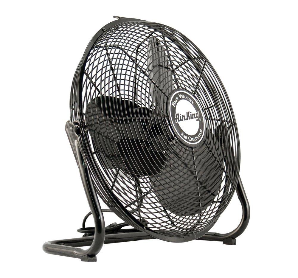 Air King America Inc Black 18 in. 3-Blade Floor Mount Pivoting Fan 