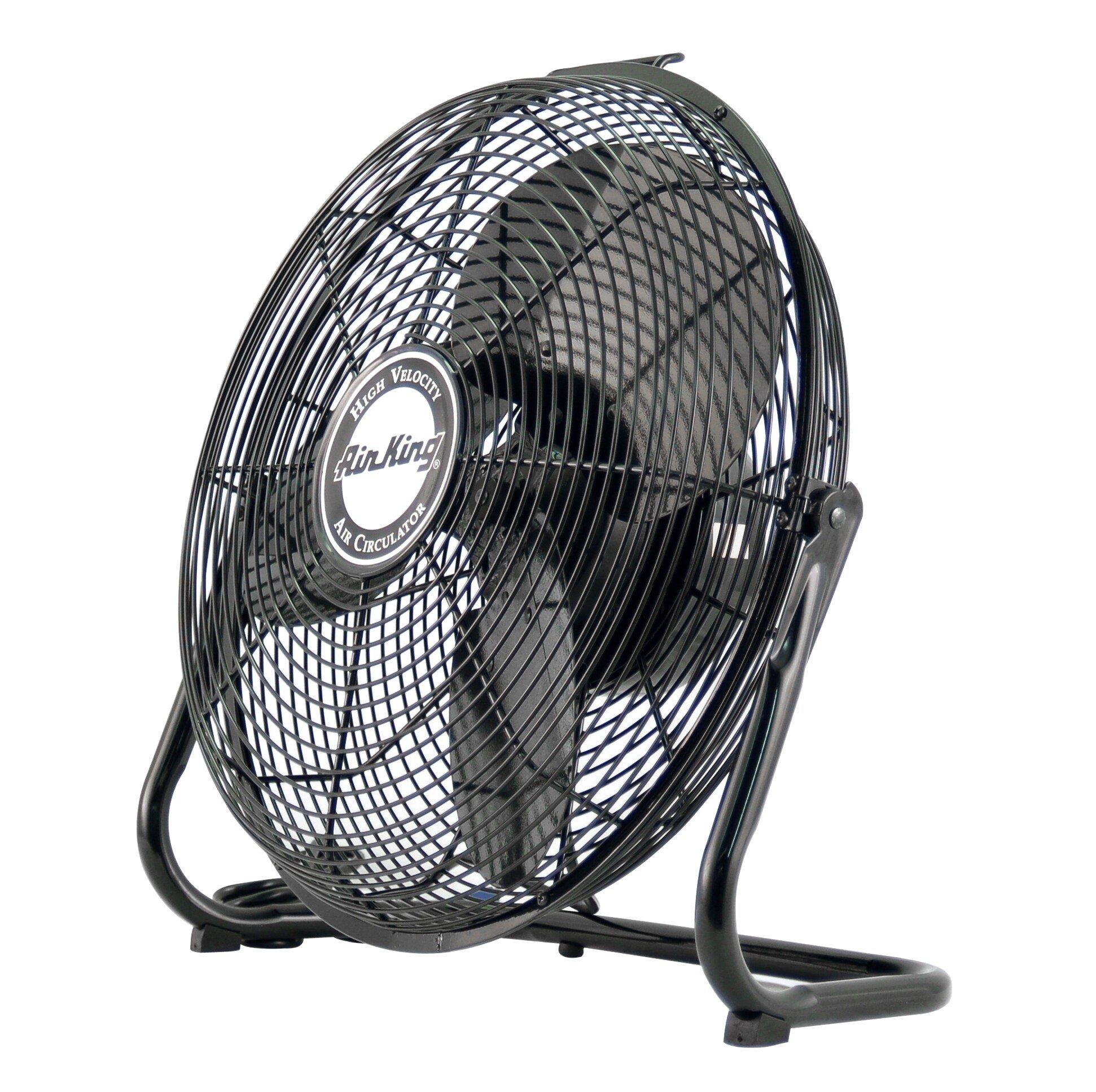 Air King America Inc Black 18 in. 3-Blade Floor Mount Pivoting Fan 