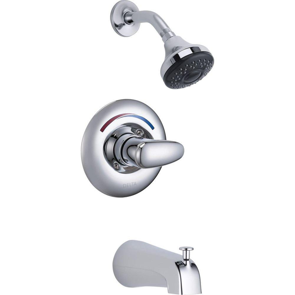 Delta Faucet Chrome 1.5 gpm Pressure Balance Tub and Shower Trim with Single Lever Handle (Trim Only) 