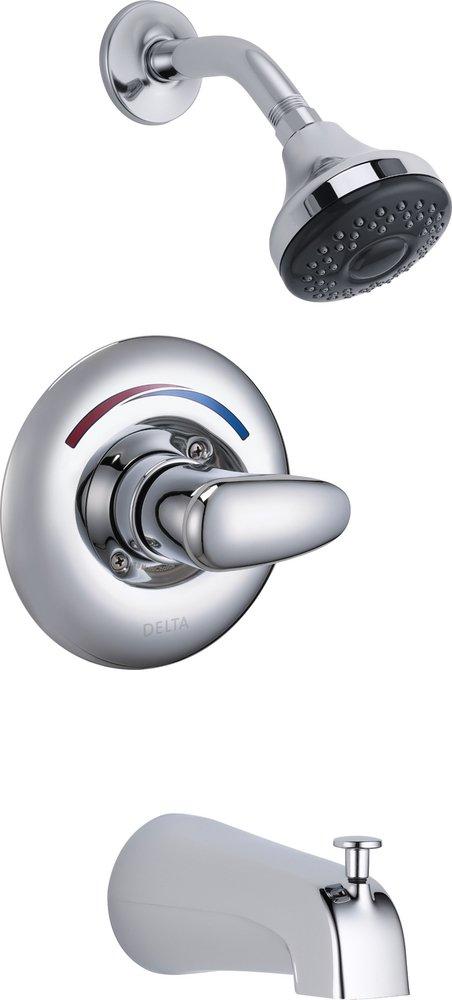 Delta Faucet Chrome 1.5 gpm Pressure Balance Tub and Shower Trim with Single Lever Handle (Trim Only) 