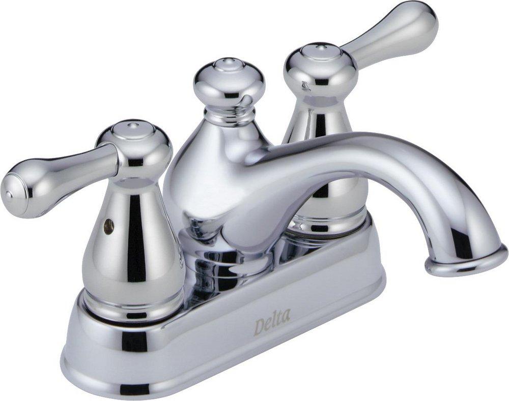 Delta Faucet Chrome Two Handle Centerset Bathroom Sink Faucet 