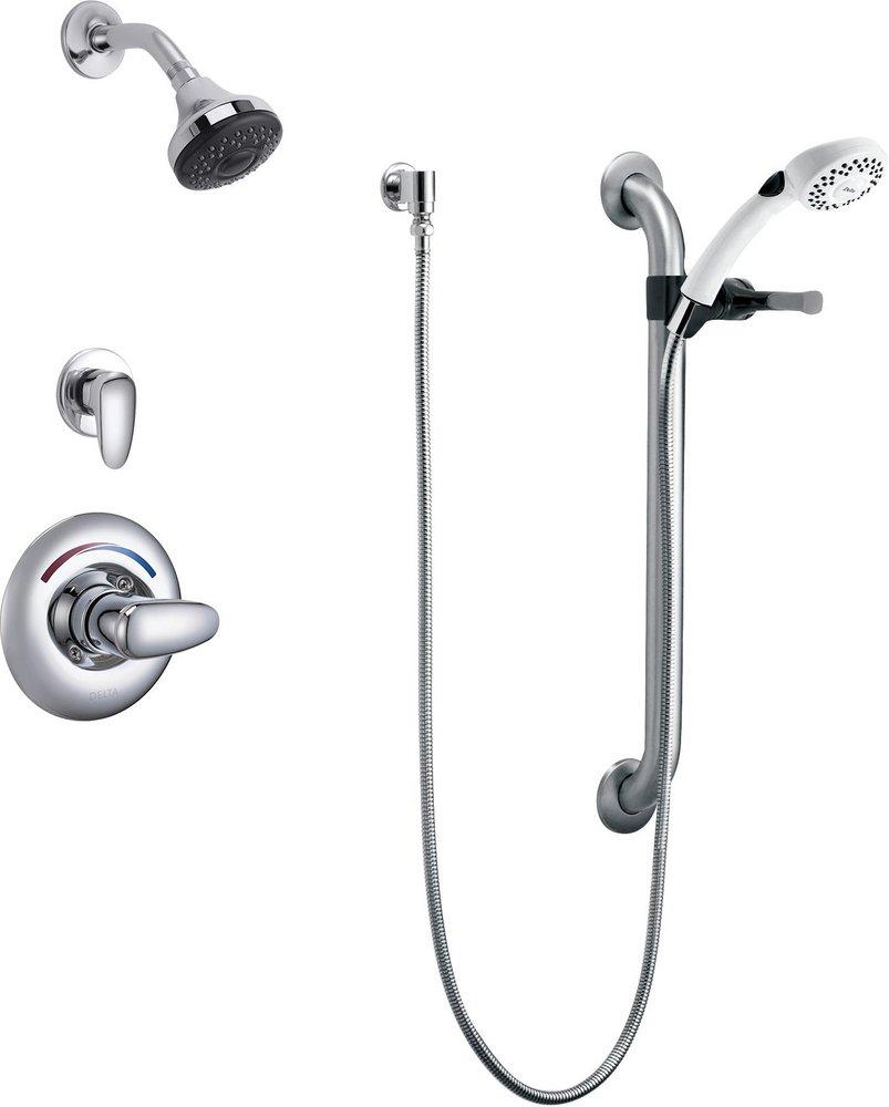 Delta Faucet Chrome 1.5 gpm Trim Diverter Hand Shower and Grab Bar (Trim Only) 