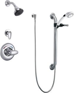 1.5 gpm Trim Diverter Hand Shower and Grab Bar in Polished Chrome (Trim Only)