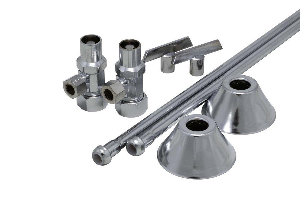 PROFLO® Chrome Sink 12 in. Supply Kit in Chrome Plated 