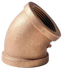 2 in. FNPT 125# Schedule 40 Standard Domestic Brass 45 Degree Elbow