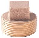 MNPT 200 psi Square Head and Schedule 40 Standard Domestic Brass Cored Plug 