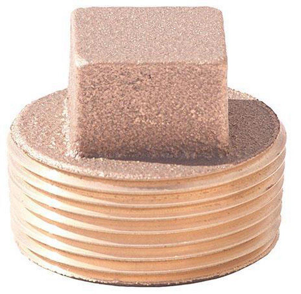 MNPT 200 psi Domestic Brass Square Head Solid Plug 