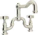 Bridge Kitchen Faucet with Double Five Spoke Handle in Polished Nickel