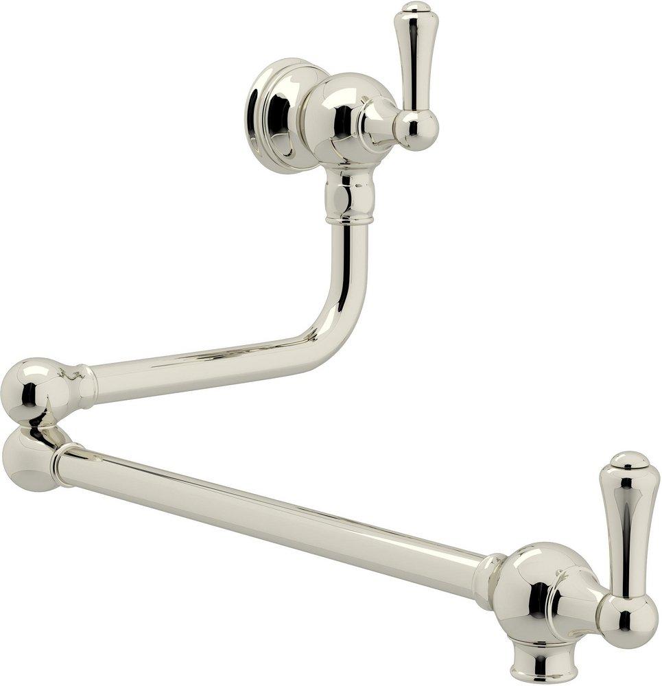 Perrin & Rowe Polished Nickel Two Handle Lever Pot Filler 