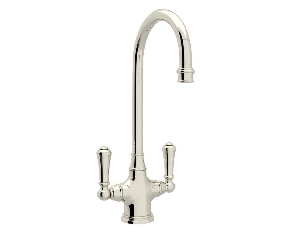 Perrin & Rowe Polished Nickel Two Lever Handle Bar Faucet 