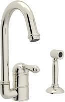 1-Hole Deckmount Bar Faucet with Single Lever Handle in Polished Nickel