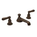 3-Hole Deckmount Widespread Lavatory Faucet with Double Lever Handle and 1 in. Spout Height in English Bronze