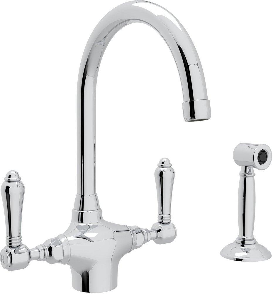 ROHL® Polished Chrome Two Handle Kitchen Faucet 