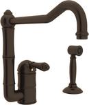 Single Handle Kitchen Faucet with Side Spray in Tuscan Brass