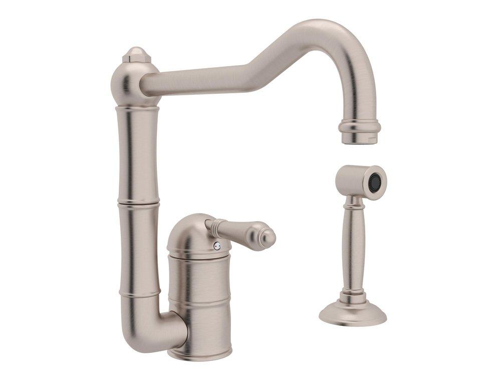 ROHL&reg; Satin Nickel Single Handle Kitchen Faucet 