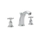 Perrin & Rowe&reg; Polished Chrome 1.2 gpm 3-Hole Widespread Lavatory Faucet with Double Cross Handle and 4-1/2 in. Spout Reach