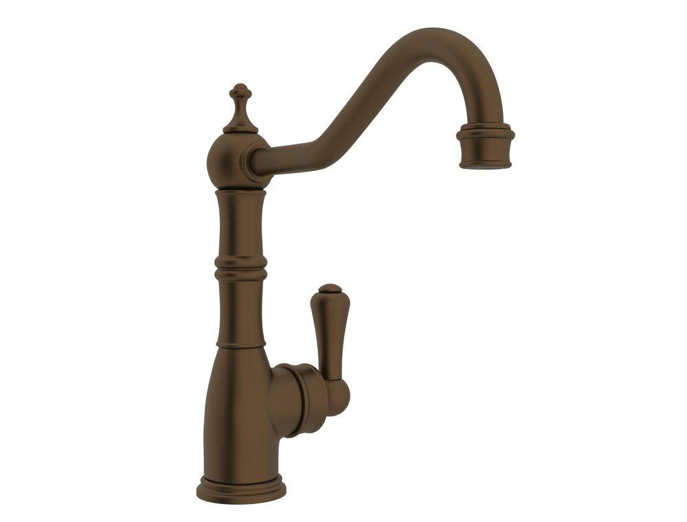 Perrin & Rowe English Bronze 1.8 gpm 1-Hole Single Lever Handle Kitchen Faucet 
