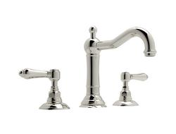 Two Handle Widespread Bathroom Sink Faucet in Polished Nickel