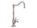 Kitchen Column Spout Filter Faucet with Five Spoke Handle and 6-13/64 in. Spout Reach in Satin Nickel