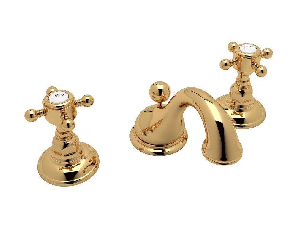 ROHL&reg; Italian Brass Two Handle Widespread Bathroom Sink Faucet 