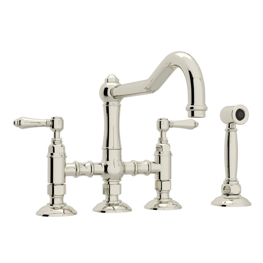 ROHL® Polished Nickel Two Handle Bridge Kitchen Faucet 