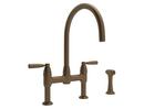 Perrin & Rowe English Bronze Two Handle Bridge Kitchen Faucet 