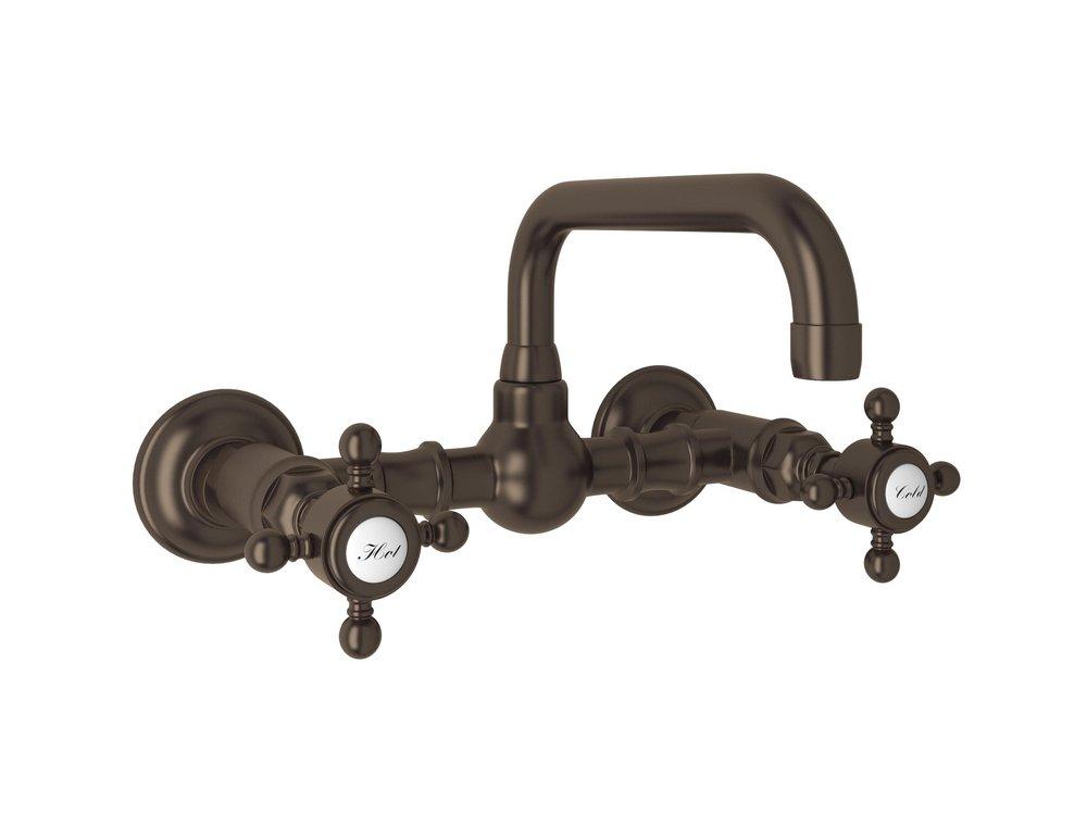 ROHL&reg; Tuscan Brass Two Handle Bridge Bathroom Sink Faucet 
