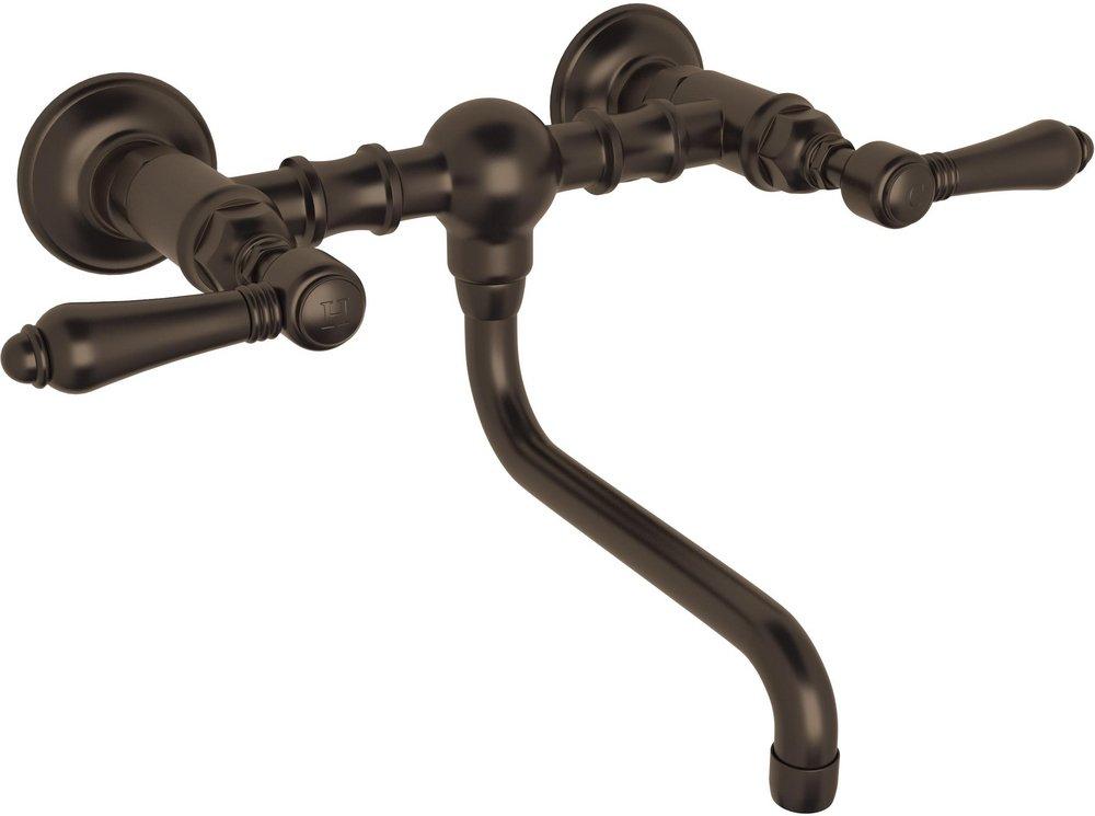 ROHL&reg; Tuscan Brass Two Handle Bridge Bathroom Sink Faucet 