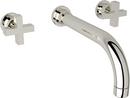 Widespread Bathroom Sink Faucet with Double Cross Handle in Polished Nickel