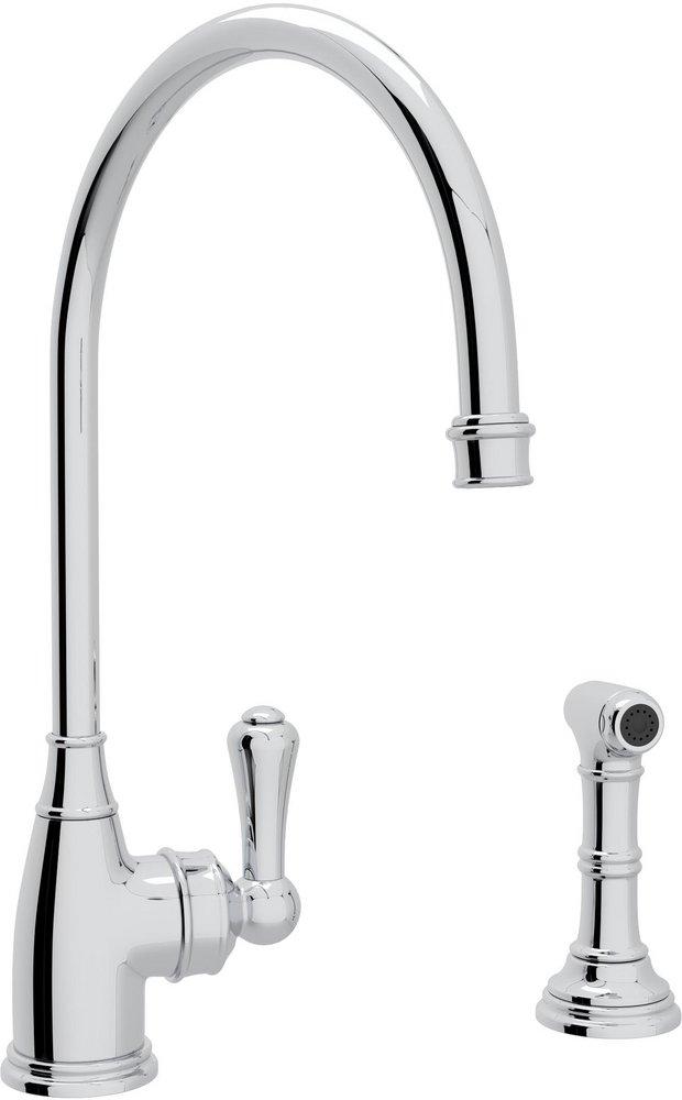 Perrin & Rowe&reg; Polished Chrome Single Handle Kitchen Faucet 